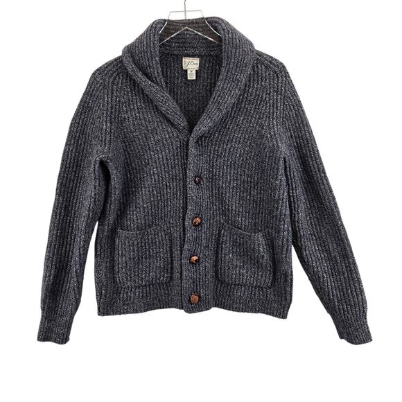 J.CREW Sweaters - J Crew Cardigan Sweater Womens Medium Merino Wool Blend Blue Grandpacore Chunky